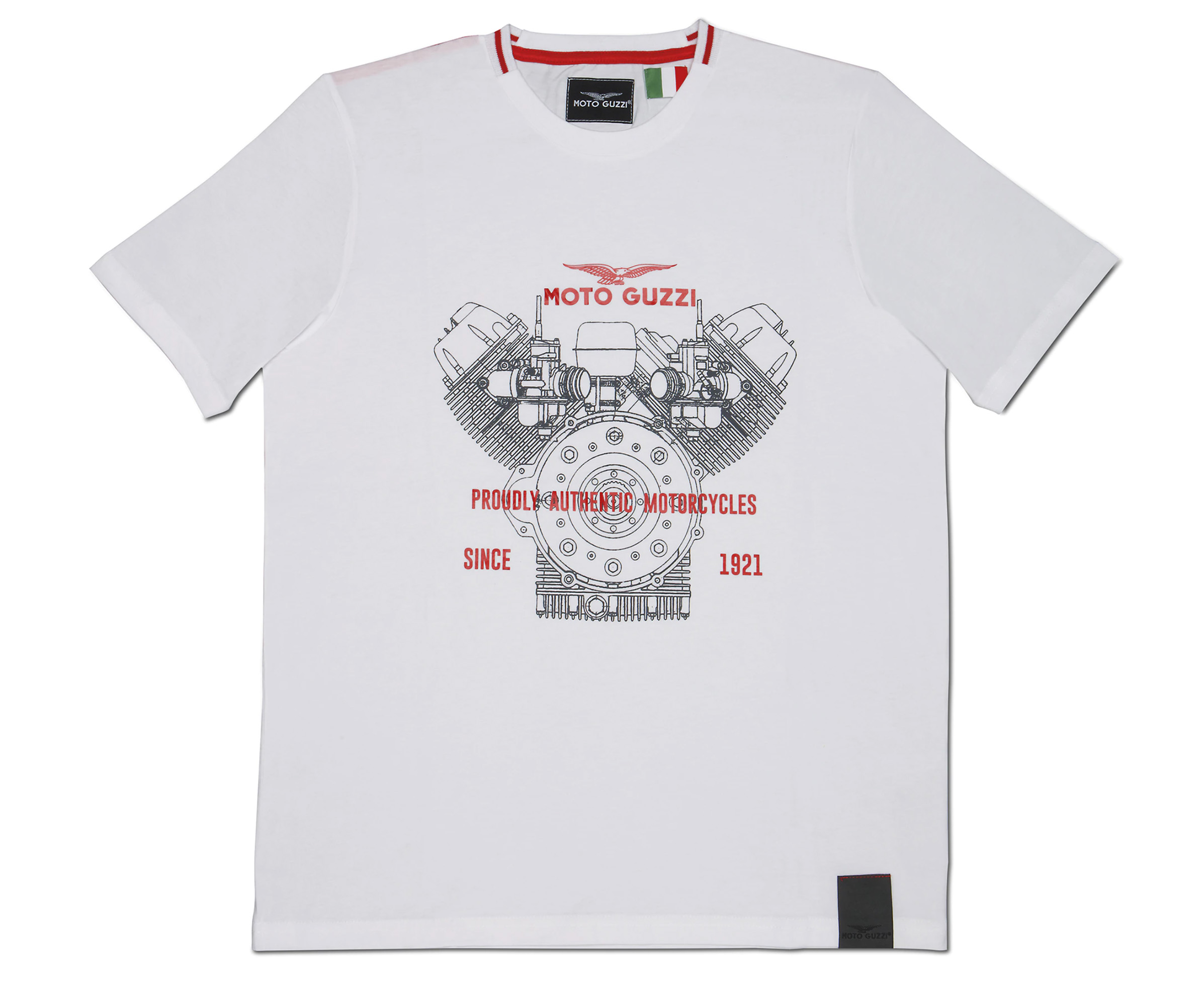 T-shirt Moto Guzzi Homme Classic coton blanc