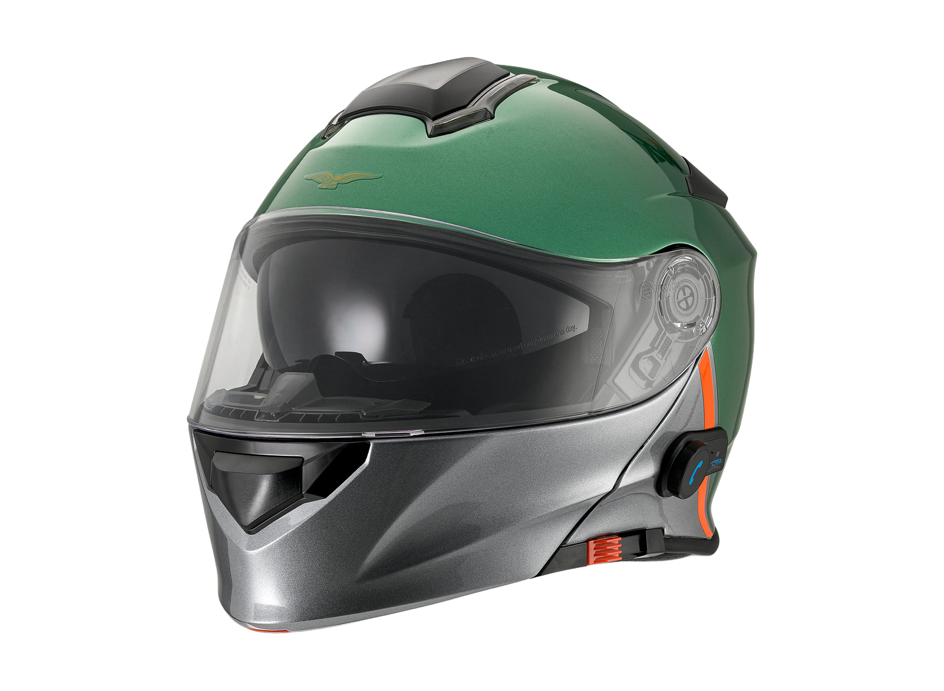 Casque Moto Guzzi "Modular BT" vert avec Bluetooth