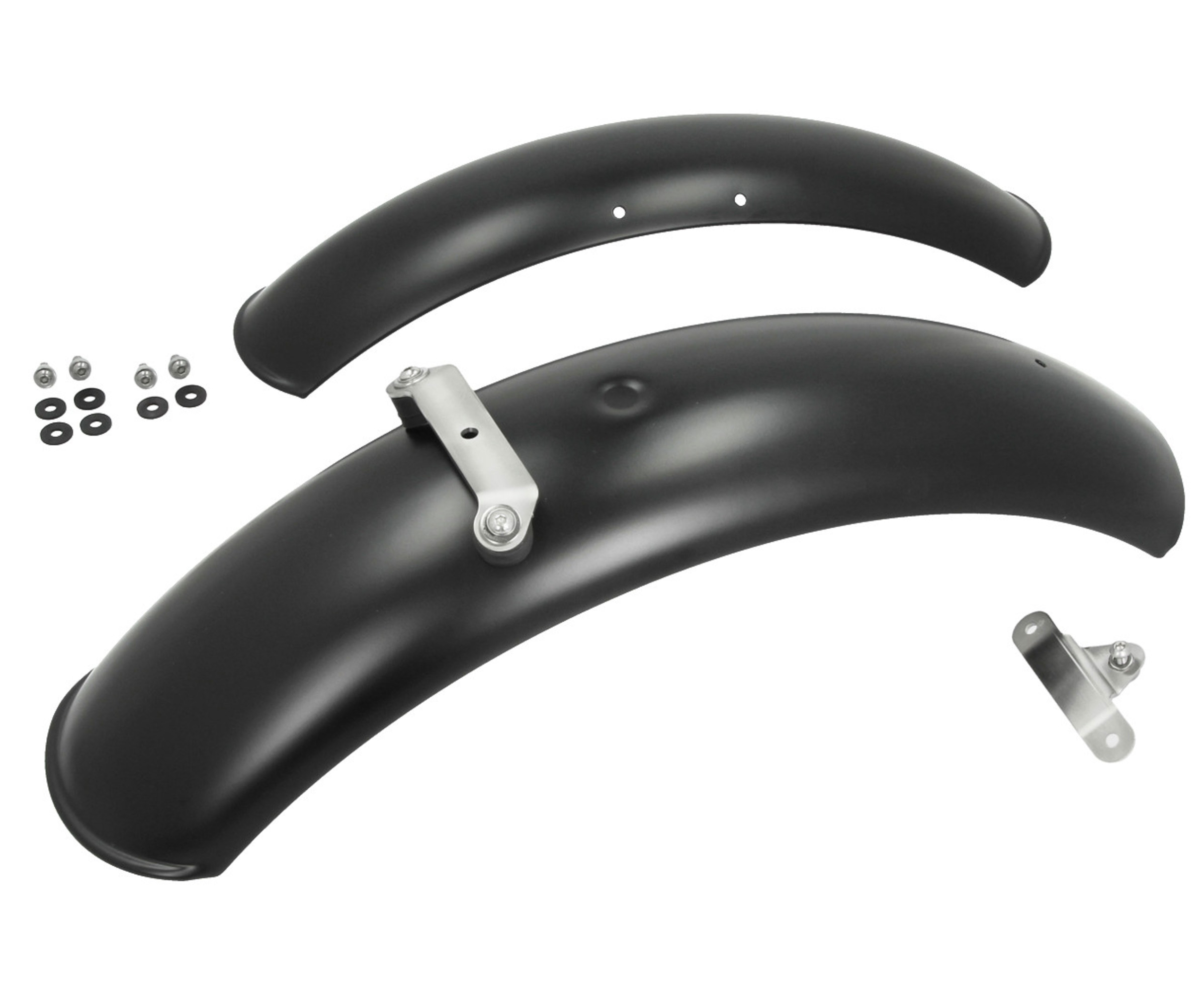 Garde-boue aluminium, la paire, noir pour Moto Guzzi V7 I+II, V7 III